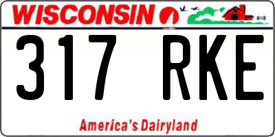 WI license plate 317RKE