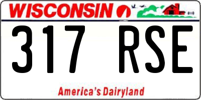 WI license plate 317RSE