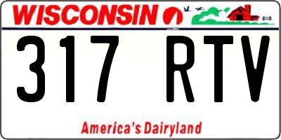 WI license plate 317RTV