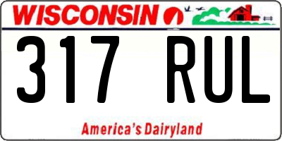 WI license plate 317RUL