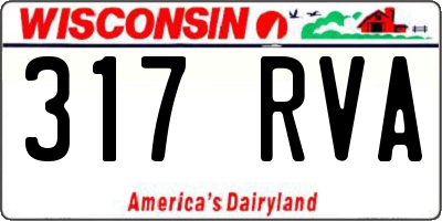 WI license plate 317RVA