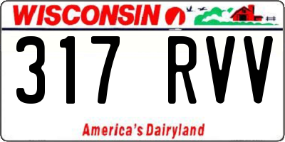 WI license plate 317RVV