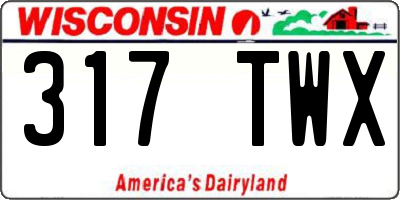WI license plate 317TWX
