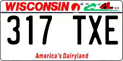 WI license plate 317TXE
