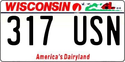 WI license plate 317USN
