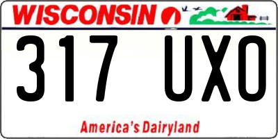 WI license plate 317UXO