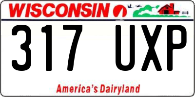 WI license plate 317UXP