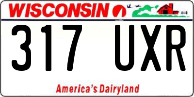 WI license plate 317UXR