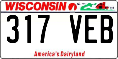 WI license plate 317VEB