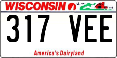 WI license plate 317VEE