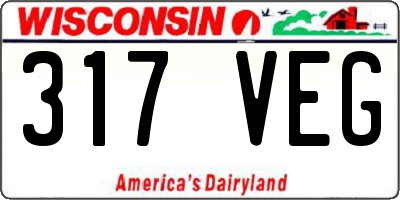 WI license plate 317VEG