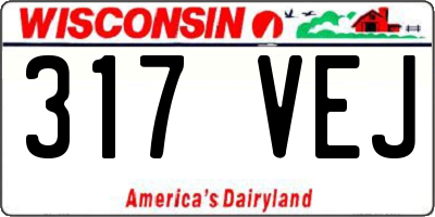 WI license plate 317VEJ
