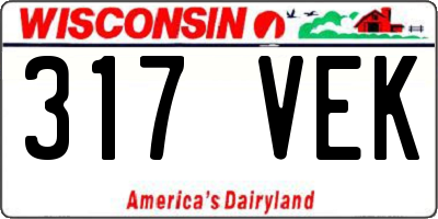 WI license plate 317VEK
