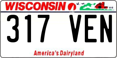 WI license plate 317VEN