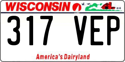 WI license plate 317VEP
