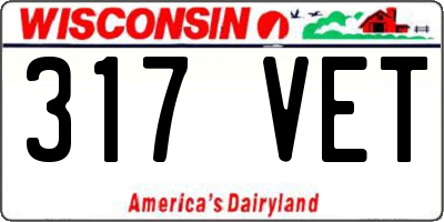 WI license plate 317VET