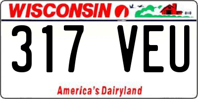 WI license plate 317VEU