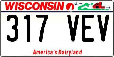 WI license plate 317VEV