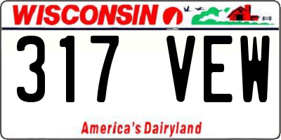 WI license plate 317VEW
