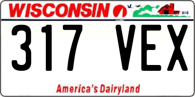 WI license plate 317VEX