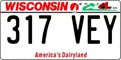 WI license plate 317VEY