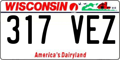 WI license plate 317VEZ