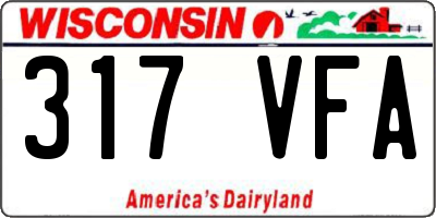 WI license plate 317VFA