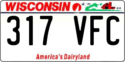 WI license plate 317VFC