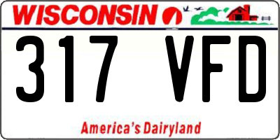 WI license plate 317VFD