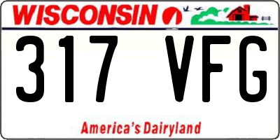 WI license plate 317VFG