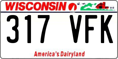 WI license plate 317VFK