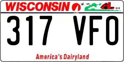 WI license plate 317VFO