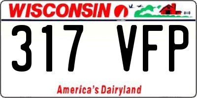 WI license plate 317VFP
