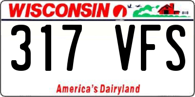 WI license plate 317VFS