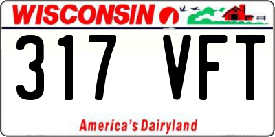 WI license plate 317VFT