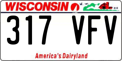 WI license plate 317VFV