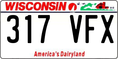 WI license plate 317VFX