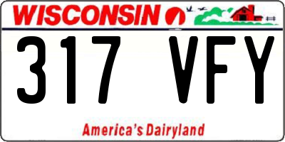 WI license plate 317VFY