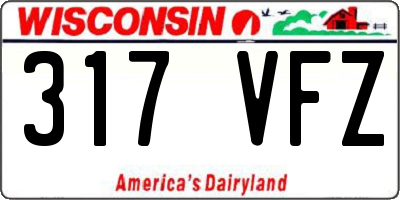 WI license plate 317VFZ