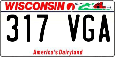 WI license plate 317VGA