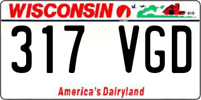 WI license plate 317VGD