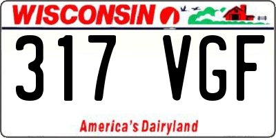WI license plate 317VGF