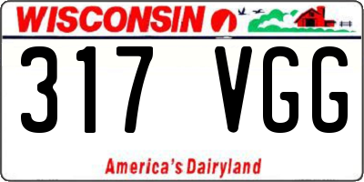 WI license plate 317VGG