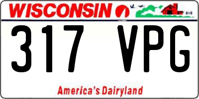 WI license plate 317VPG
