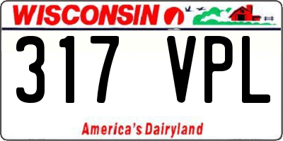 WI license plate 317VPL