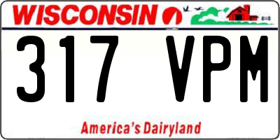 WI license plate 317VPM