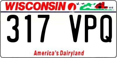 WI license plate 317VPQ