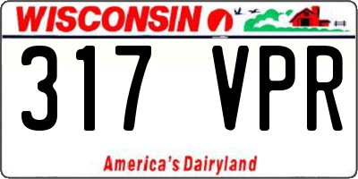 WI license plate 317VPR
