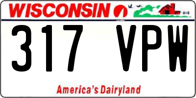 WI license plate 317VPW