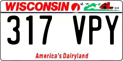 WI license plate 317VPY